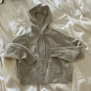 Aritzia Babaton 100% Soft Gray Cashmere Hoodie Sz XXS